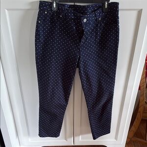 Chico's Navy Polka Dot Ankle Jeans